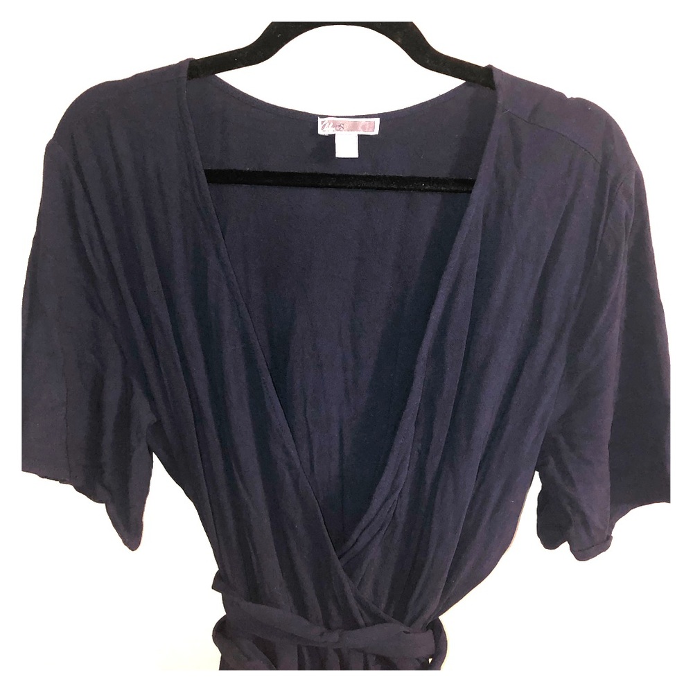 Blue Chelsea28 Romper Large Wrap Top